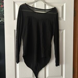 Black mesh body suit